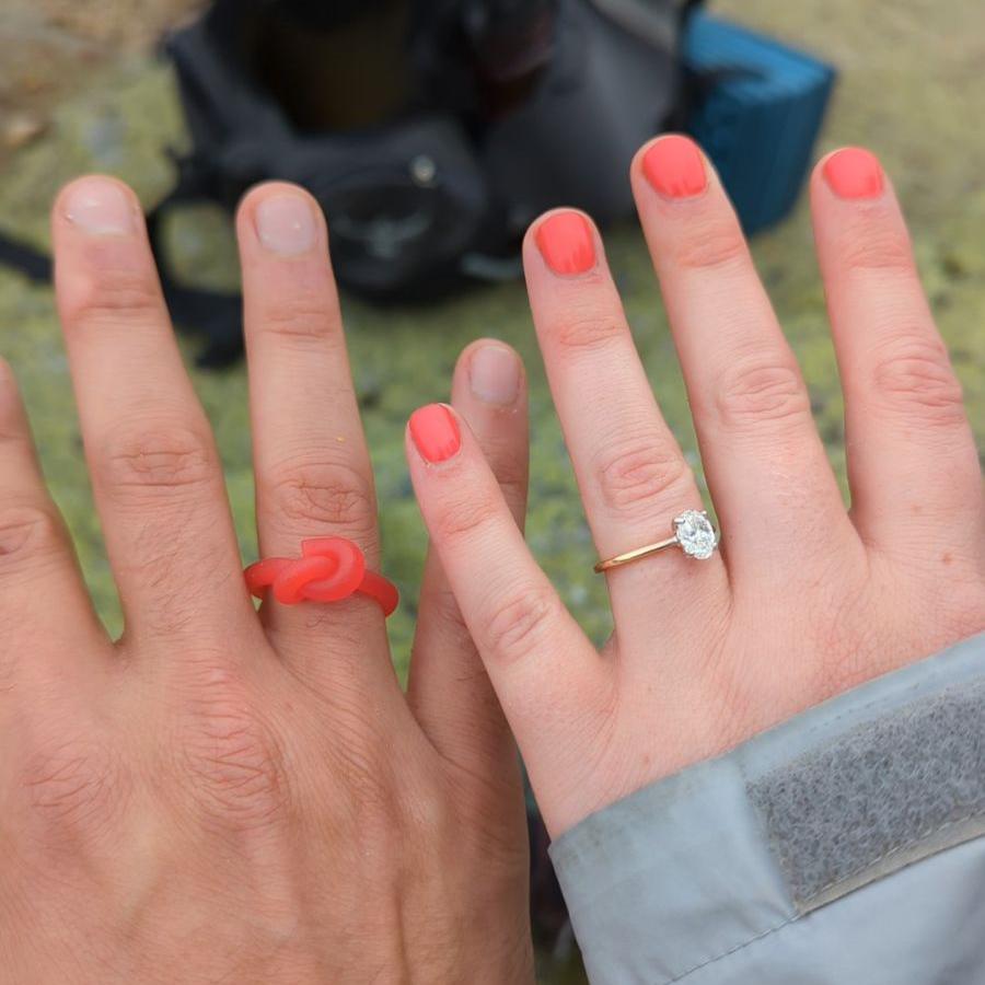 Right after we were engaged, I made Liam an engagement ring out of Twizzlers, which he promptly ate.