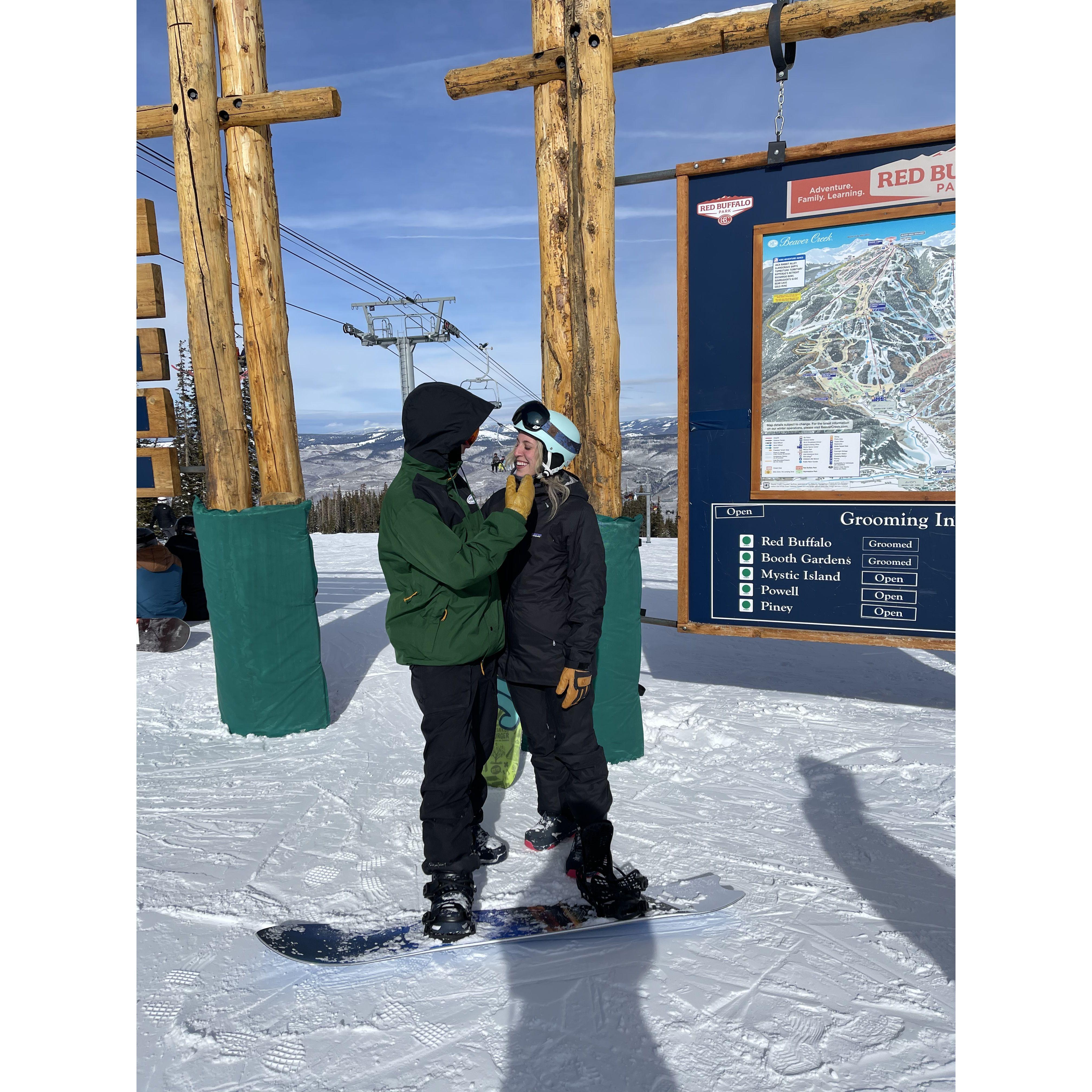 Snowboarding at Beaver Creek, CO.