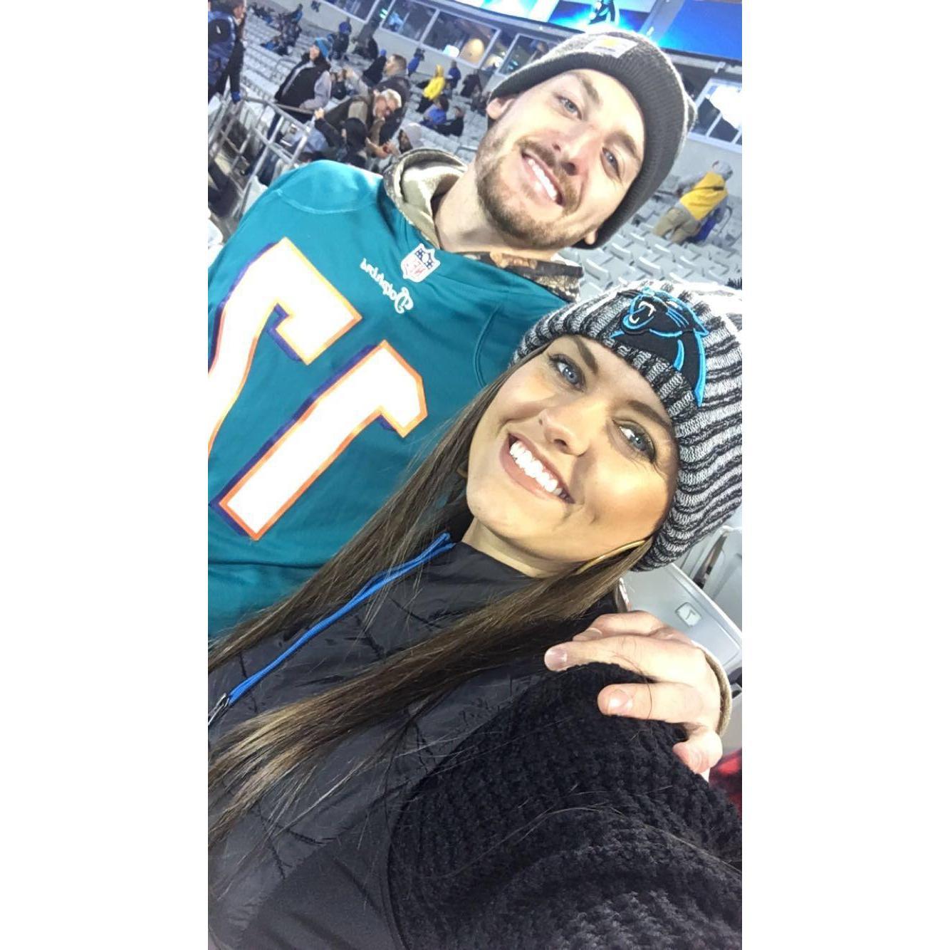 Him: Go Dolphins!
Her: Go Panthers!