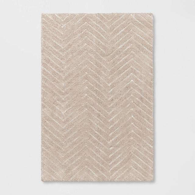 4'x6' Tufted Cotton Chevron Rug Gray - Pillowfort™