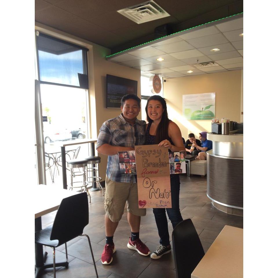 Robyn asking Brandon to Winter Formal in 2014.