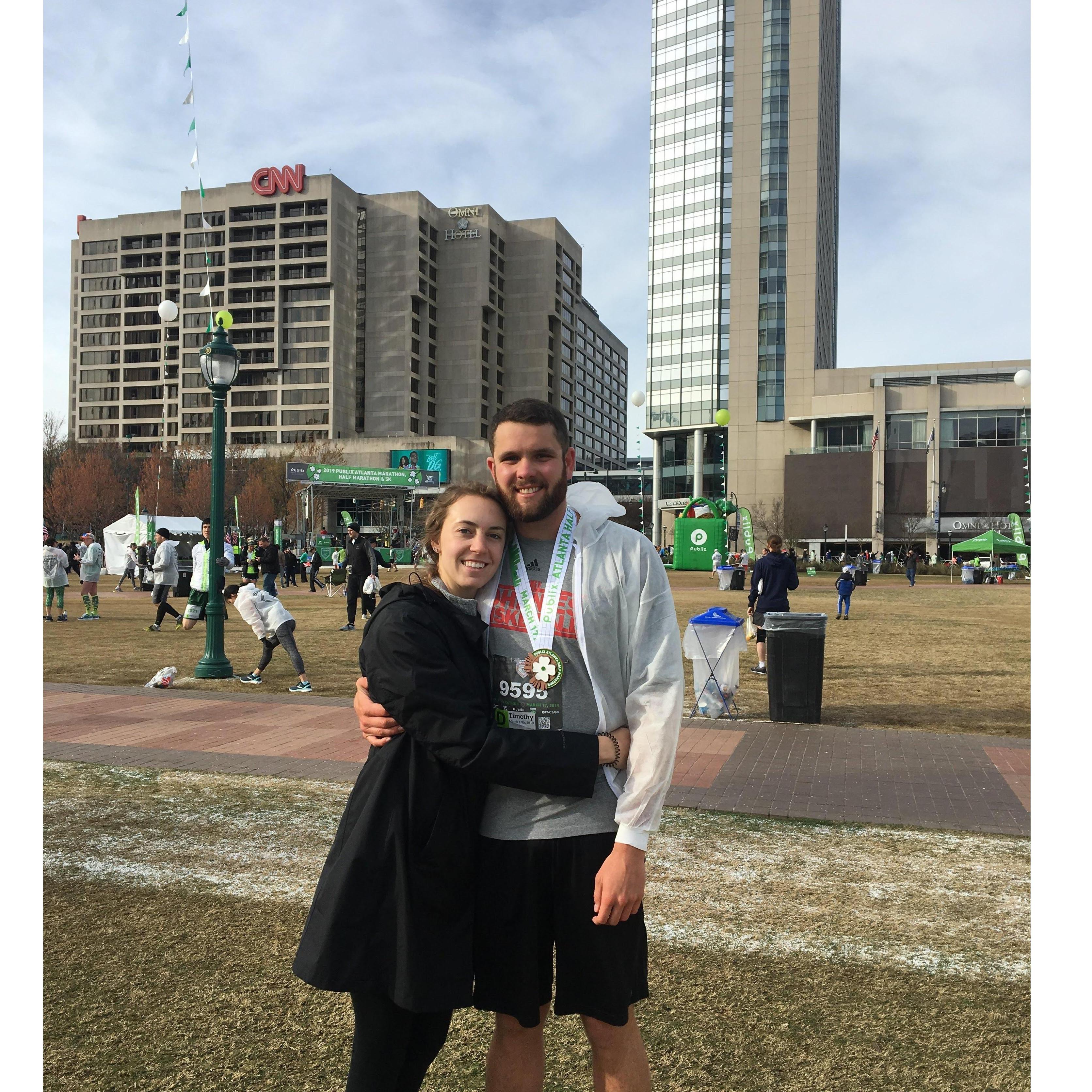 Tim ran another half marathon. Sarah drank more mimosas on the sideline.