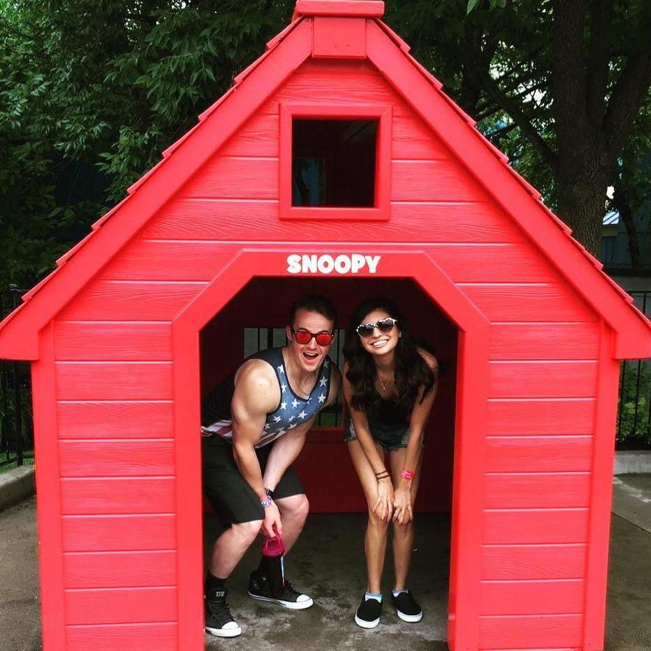 Luke and I in Snoopy's dog house.