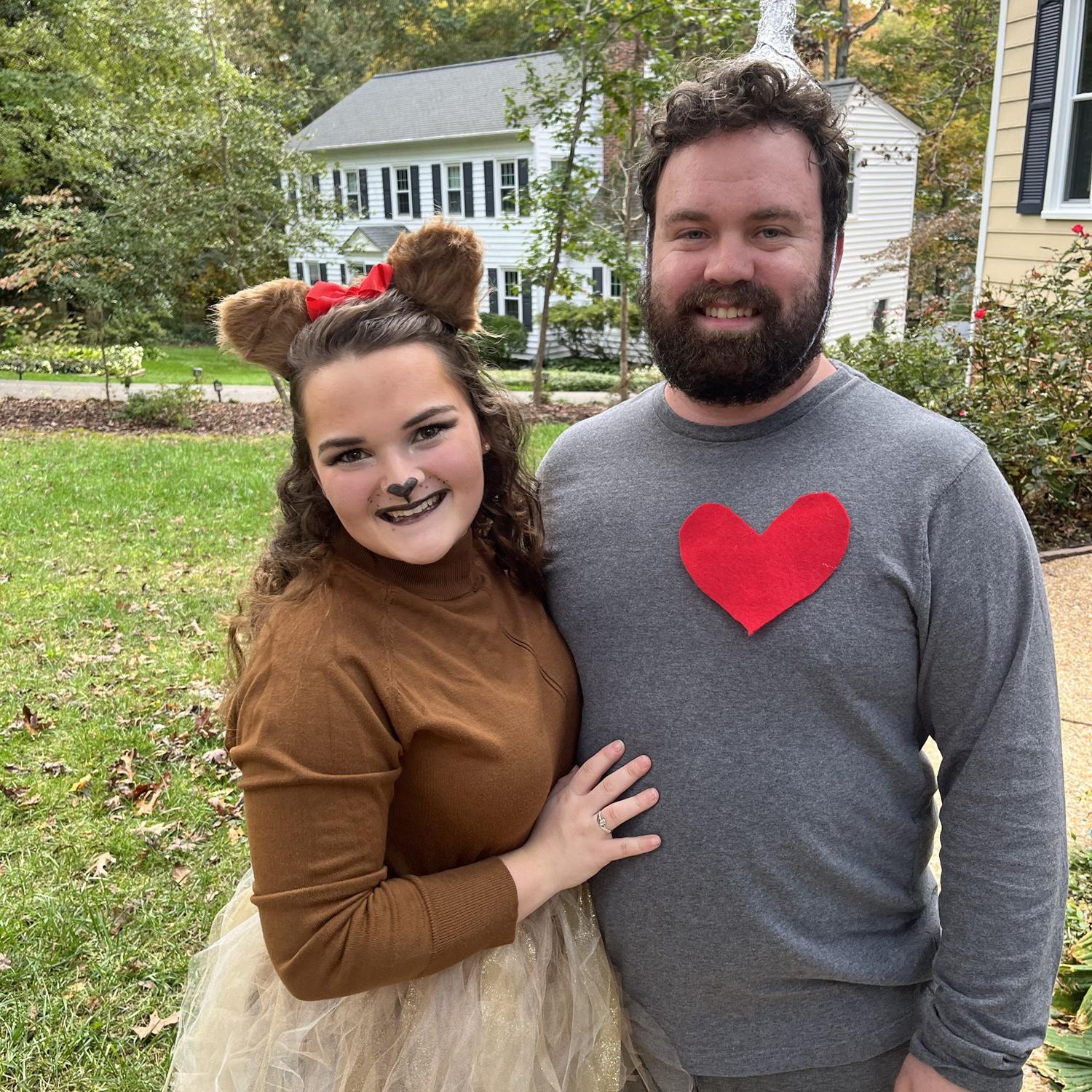 November 2021: the cowardly Lion and Tin Man for our niece Caroline’s costume birthday party