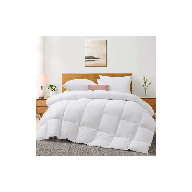 Peace Nest All Season Goose Feather Down Duvet Insert with 233TC Cotton Cover, King
