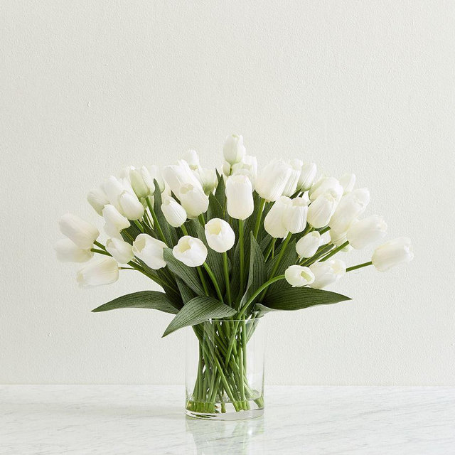Composed Tulips 17" White