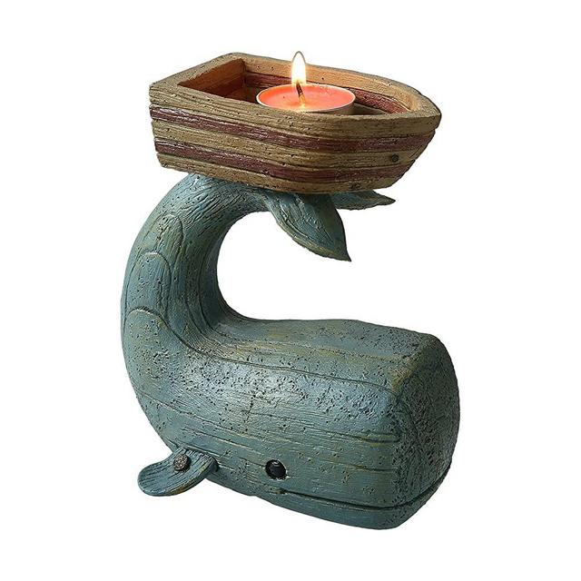 Tealight Candle Holder - Nautical Decor for Bathroom, Whale Shaped Holder for Candle, Candy, Whale Decor