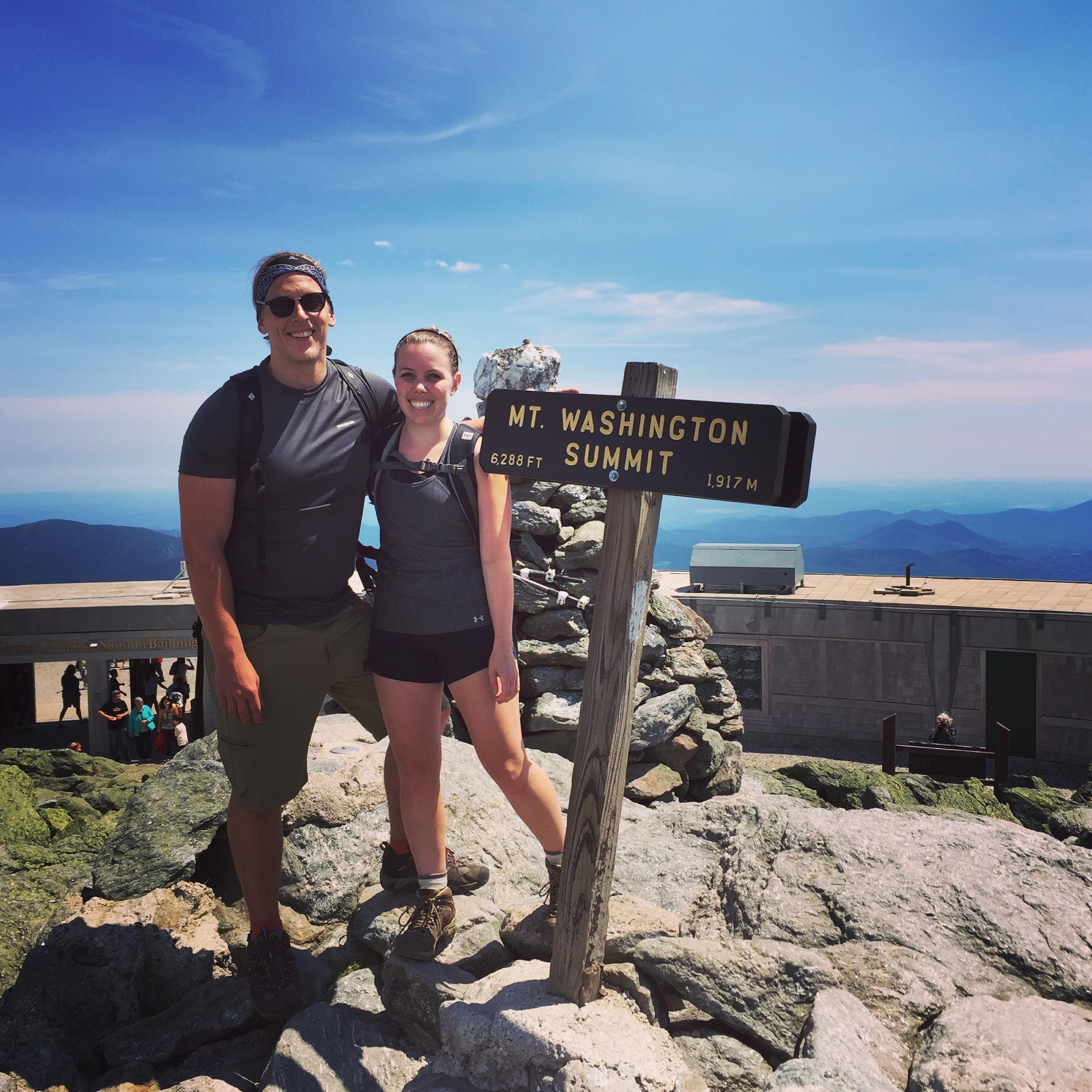 After hiking to the summit of Mt Washington