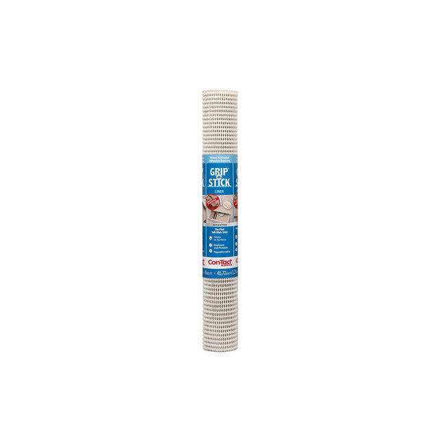 Con-Tact 18"x4' Shelf Liner Grip-N-Stick White