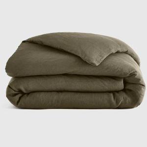 European Linen Duvet Cover in Dusty Olive (King)