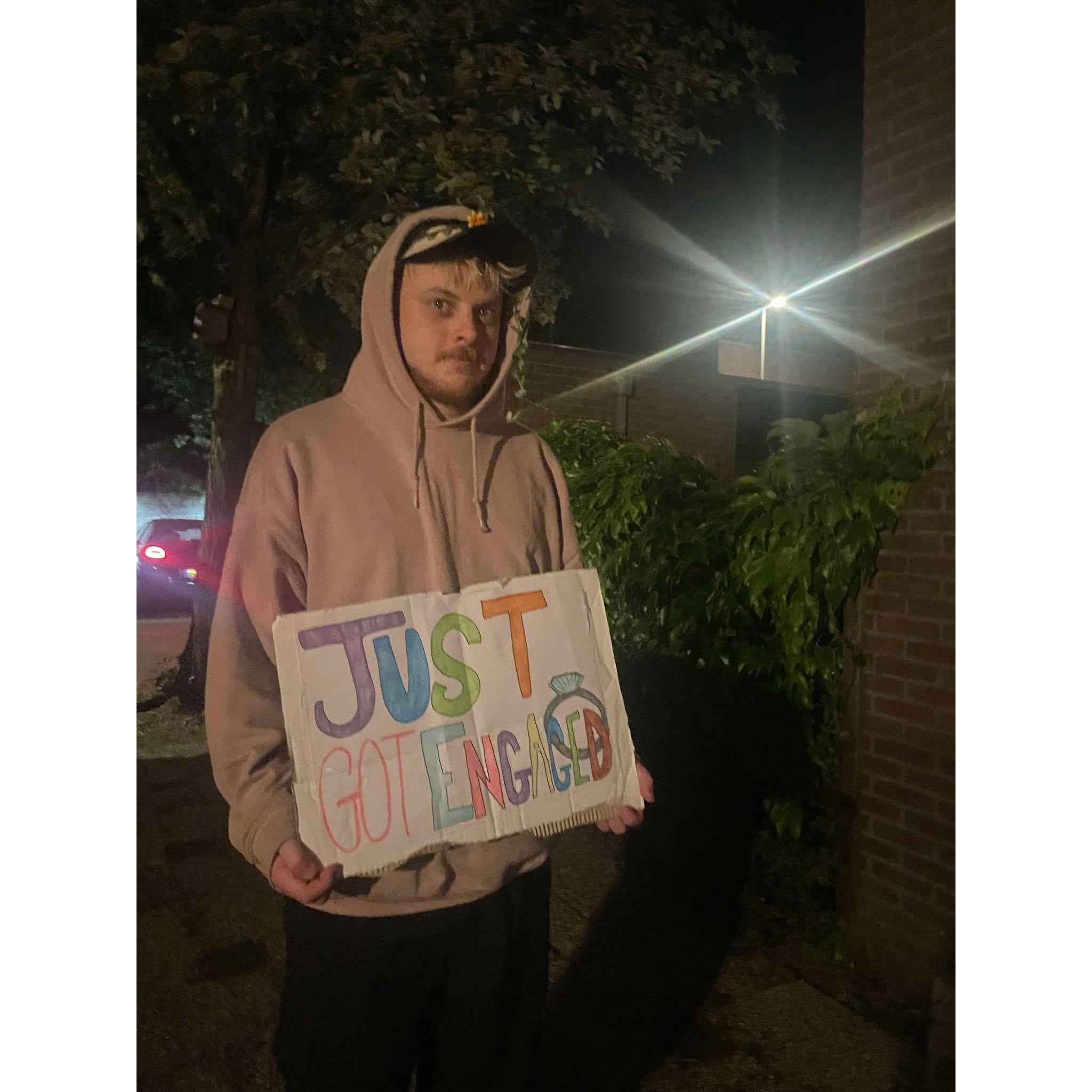 The sign we brought to the Harry Styles concert (and I think he noticed and waved to us).