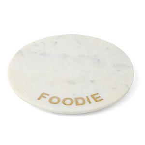 Thirstystone® White Marble Foodie Round Serving Board