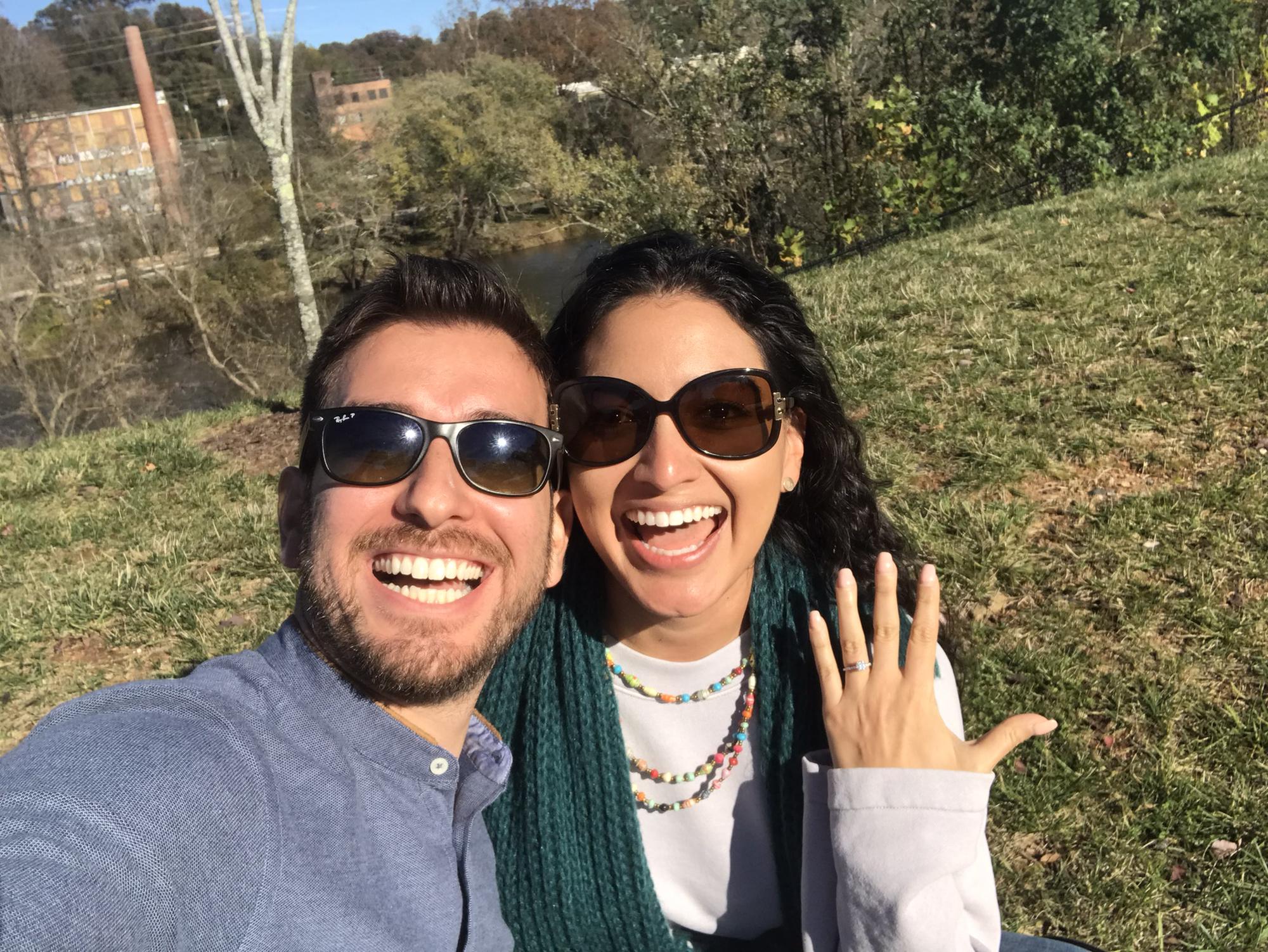 We had just finished calling our families to announce our engagement!