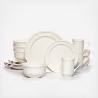 Antique White 16-Piece Dinnerware Set, Service for 4
