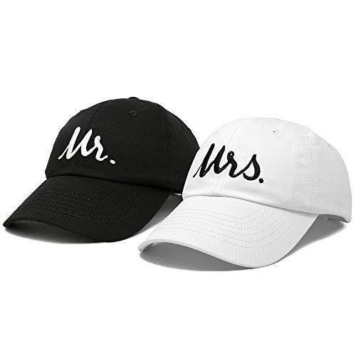 DALIX Mr. and Mrs. Baseball Cap Bride Groom Matching Hats Couples Set