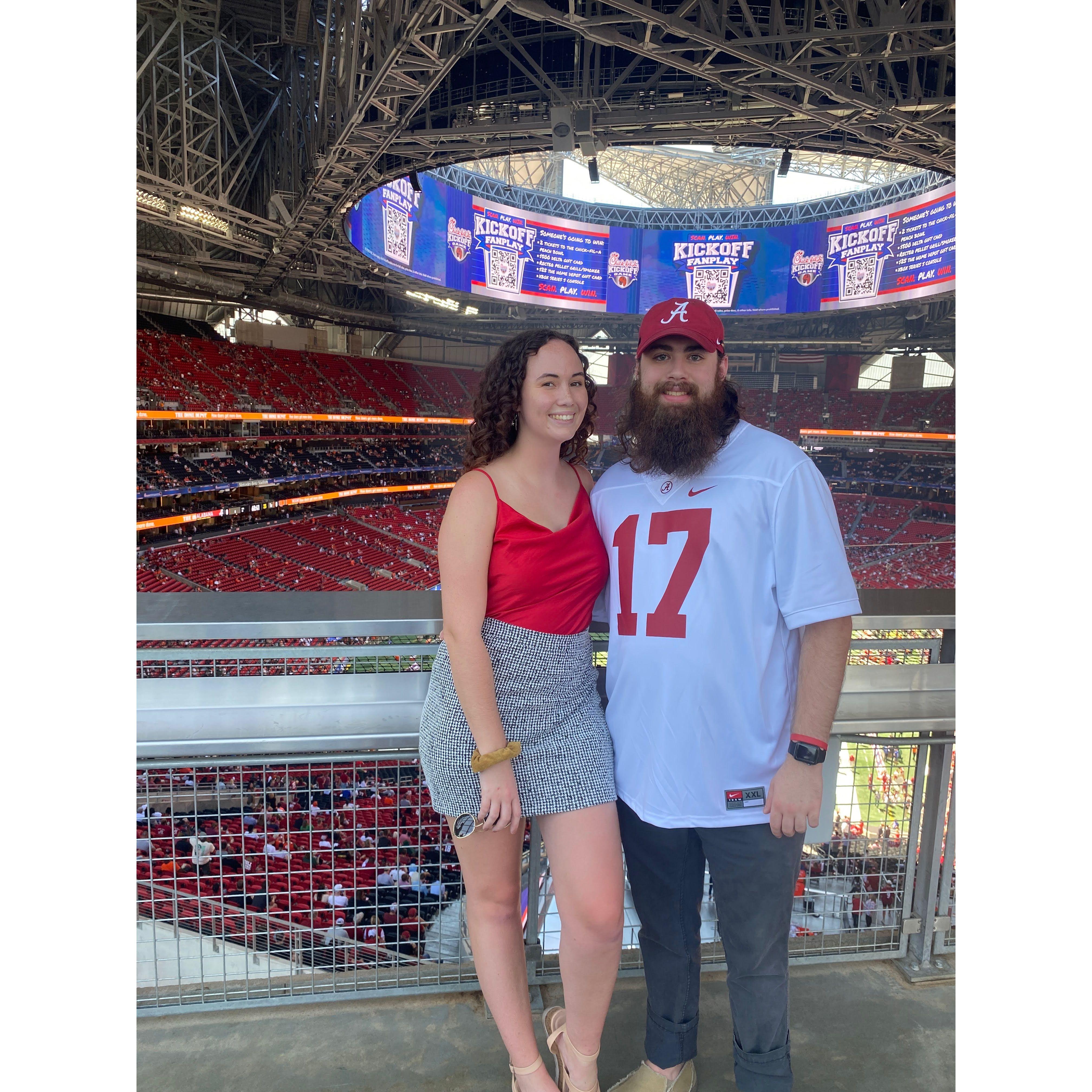 9/4/21: At the Bama season opener against Miami (we won)!