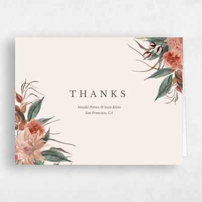 Beige Boho Wedding Thank You - Monahan Landscape