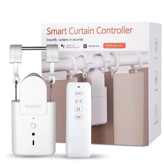 SMATAIN Automatic Curtain Opener Robot - Smart Curtains Home Device with Remote Control, Timer Switch, Voice Control, Manual Control