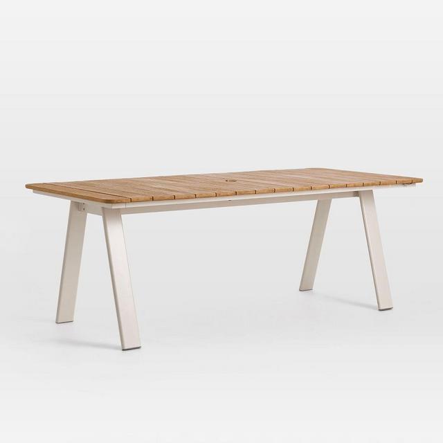 Halden Outdoor 76 in Rectangle Dining Table, Mast, Haze