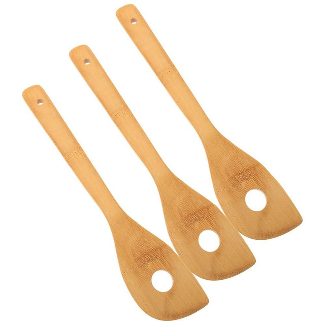 OKUMEYR Maple Wood Stirring Spoon with Hole Small Egg Beater Mixing Rod for Kitchen Bar Home Cooking 11.81In Wooden Mixing Spoon