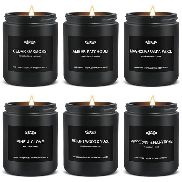 6 Pack Candles for Home Scented Aromatherapy Candles Gifts Set for Men, Men Candle Set, 42 oz 300 Hour Long Lasting Candles, Gifts for Men, Birthday, Anniversary Present