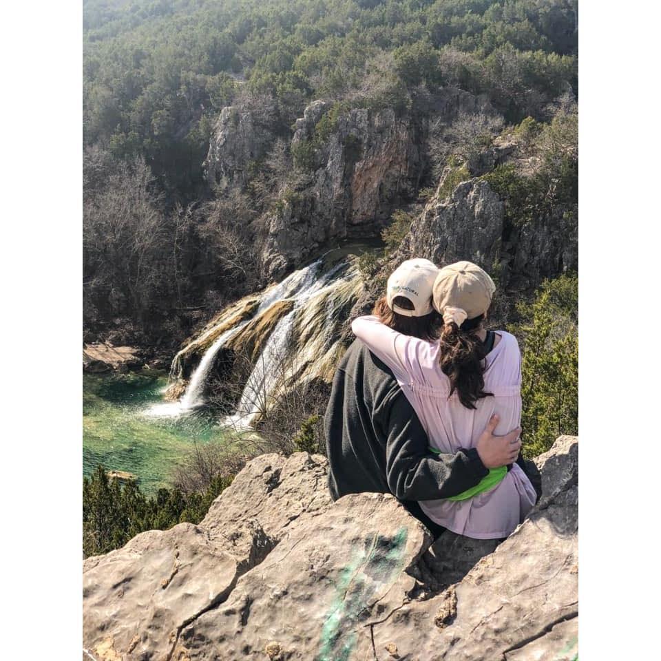 Alex and Chloe on a hiking trip they took with their college friends.