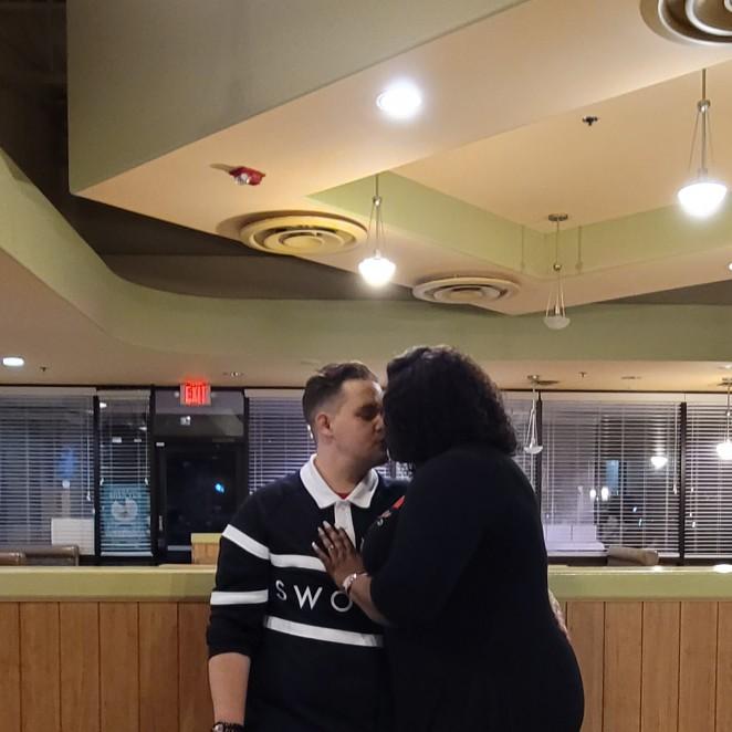 First kiss as an engaged couple!