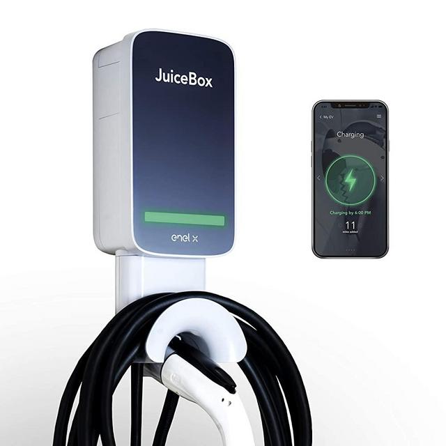 JuiceBox 40 Next Generation Smart Electric Vehicle (EV) Charging Station with WiFi - 40 amp Level 2 EVSE, 25-Foot Cable, UL & Energy Star Certified, Indoor/Outdoor Use (NEMA 14-50 Plug, Black/Grey)