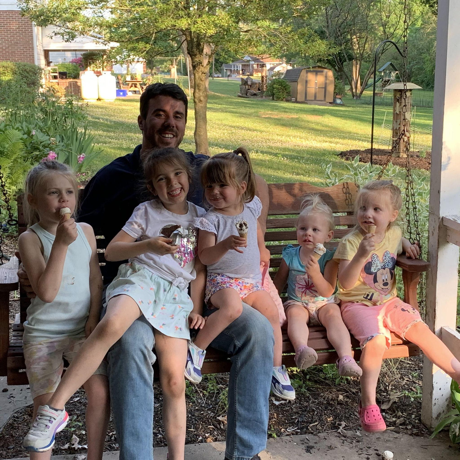 Uncle Trevor with ALL the girls