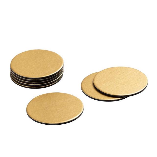 Round Luster Felt-Backed Coasters in Gold - 8 Per Box