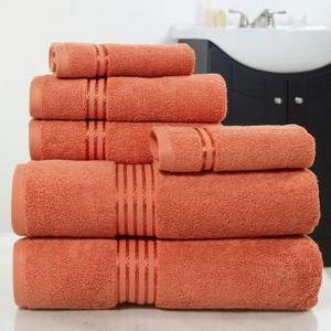 Solid Bath Towels And Washcloths 6pc Brick - Yorkshire Home