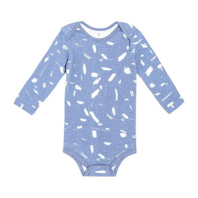 Long Sleeve Onesie, Blue Doodle