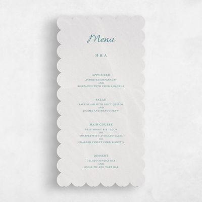 Blue Scalloped Wedding Menu - Havasu