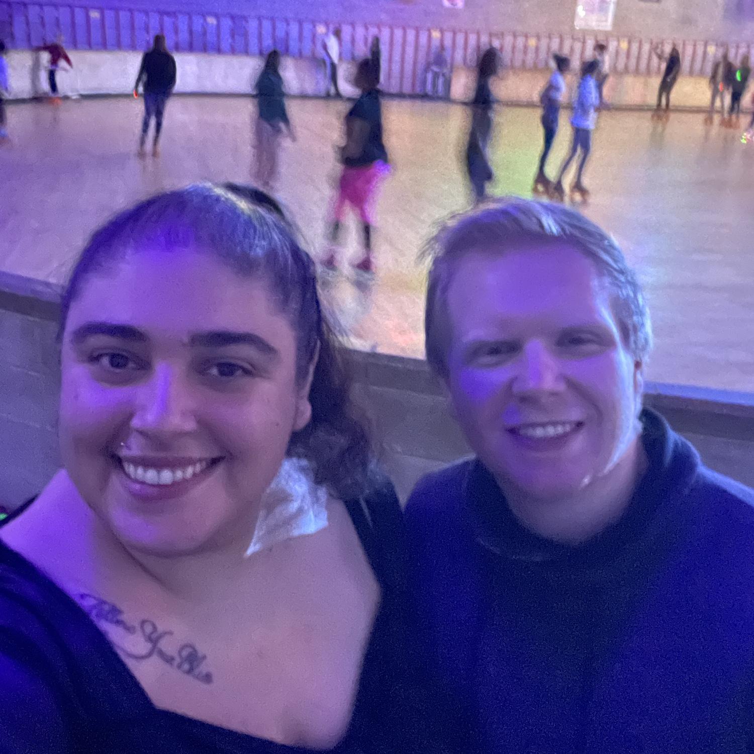 We totally failed at roller skating together, but we still had a fun time trying!