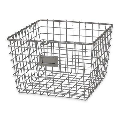 Spectrum® Medium Metal Wire Storage Basket in Satin Nickel