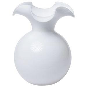 Hibiscus Glass White Large Fluted Vase