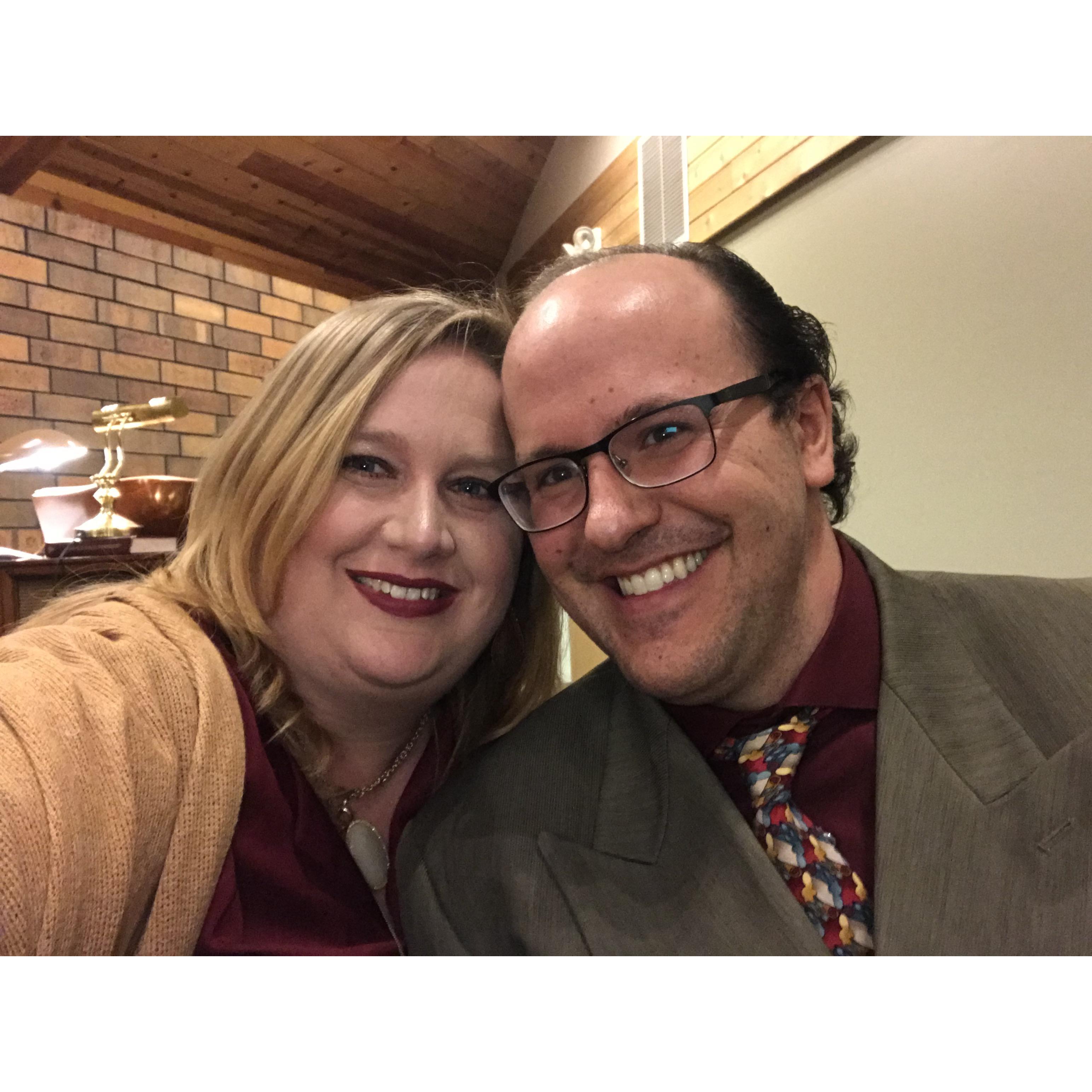 cute couple at David's Parents church