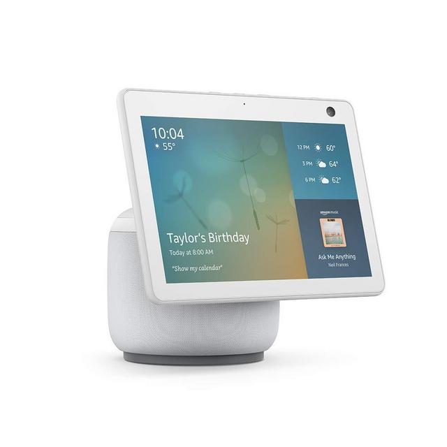 Certified Refurbished Echo Show 10 (3rd Gen) | HD smart display with motion and Alexa | Glacier White