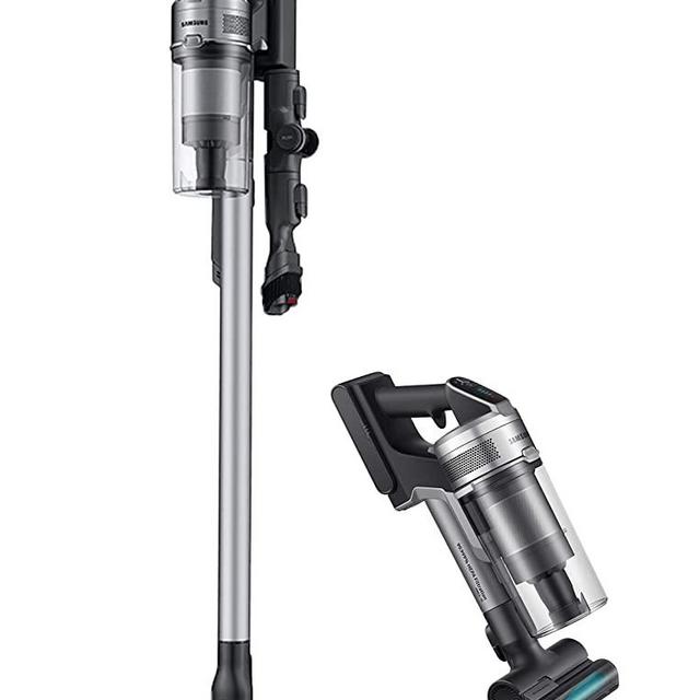 Samsung Jet 75 Stick Cordless Lightweight Vacuum Cleaner with Removable Long Lasting Battery and 200 Air Watt Suction Power, Complete with 180 Deg Swivel Brush, Titan Silver