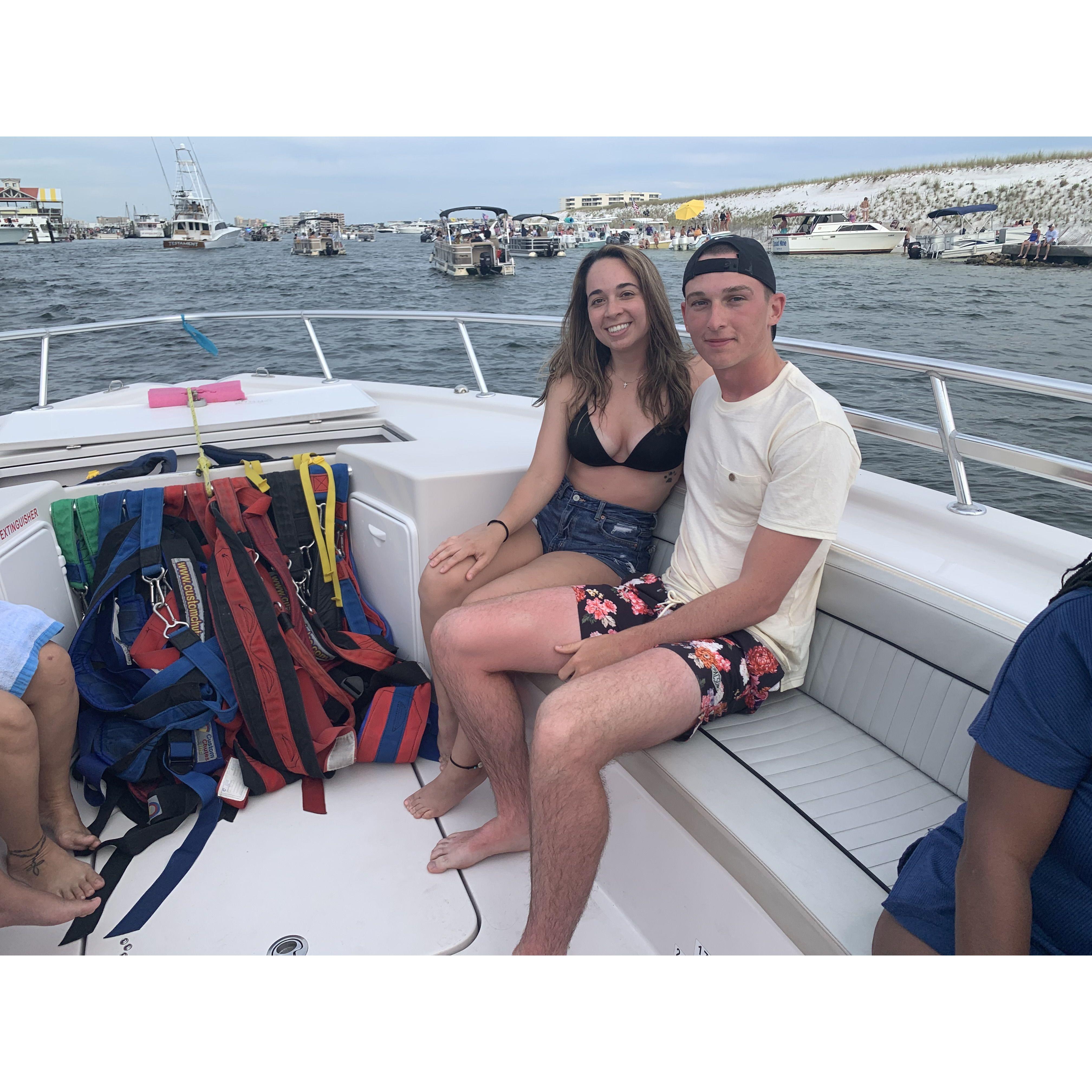 May 2021: Nick decided to take an improptu trip to Destin, Florida and see me! Our first date was parasailing… little did I know this man is afraid of the ocean