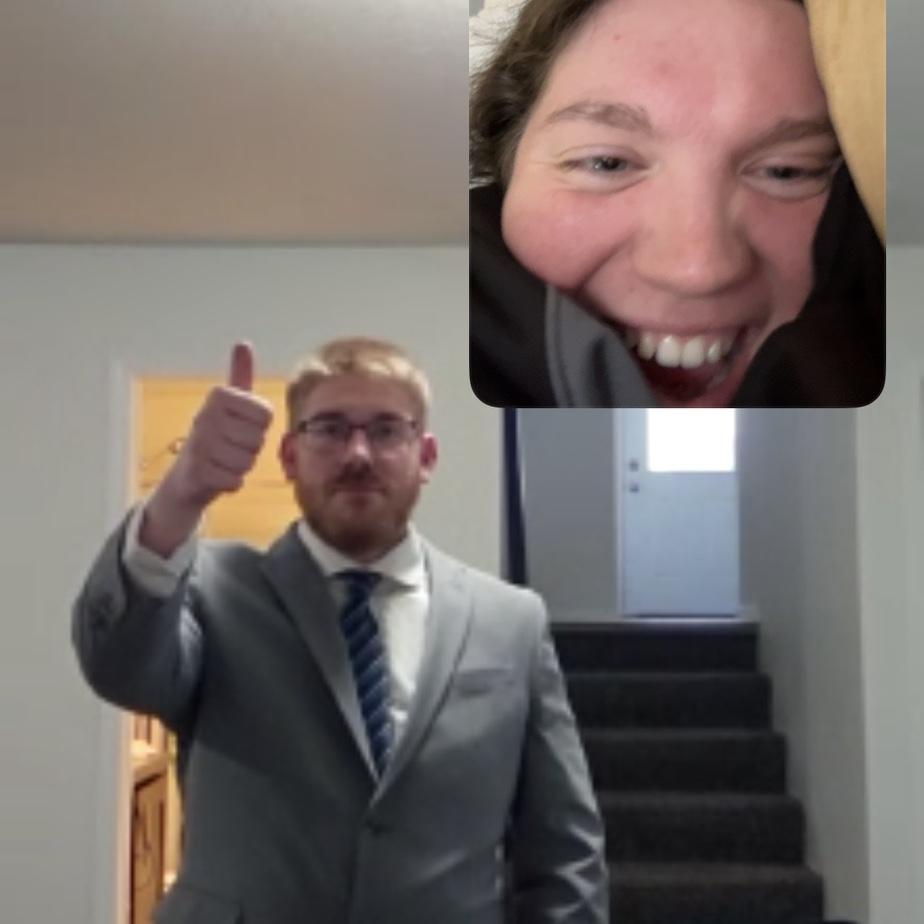 The first 3 months of dating were long distance, so we did a lot of video calls.