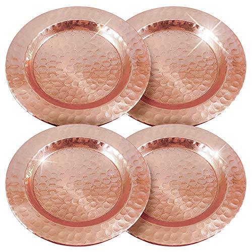 Moscow Mule Pure Copper Coasters - Protect Your Furniture - for Copper Mugs, Small Cocktail Glasses & Small Wine Bottles - Kamojo Gift Set of 4
