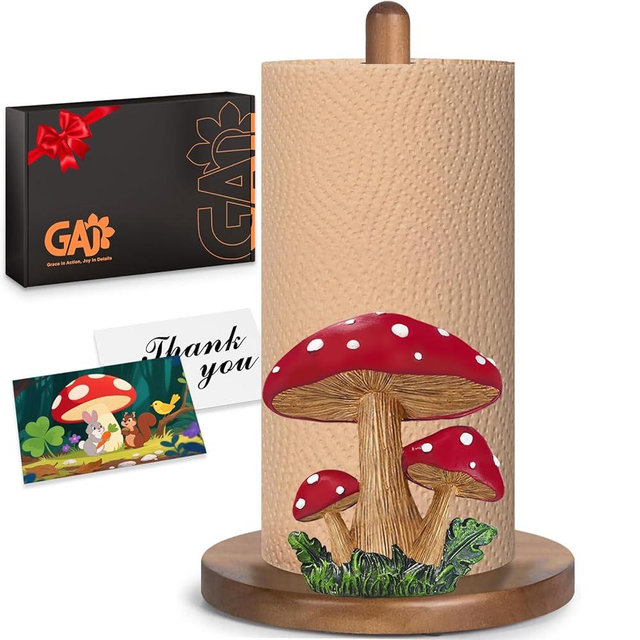 Mushroom Paper Towel Holder - Mushroom Decor for Kitchen Cottage Core Bathroom Home - Gifts for Women Mom Grandma - 3D Cute Stuff Decorative Accessories