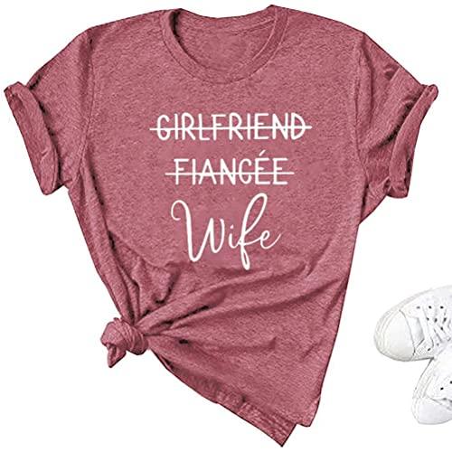 Girlfriend Fiancee Wife Shirt Women Cute Engagement Gift for Bride Honeymoon Vacation Tops Tee