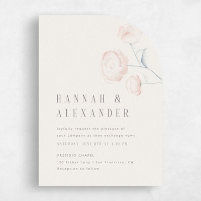 Beige Half arch Wedding Invitation - Lorelei Classic