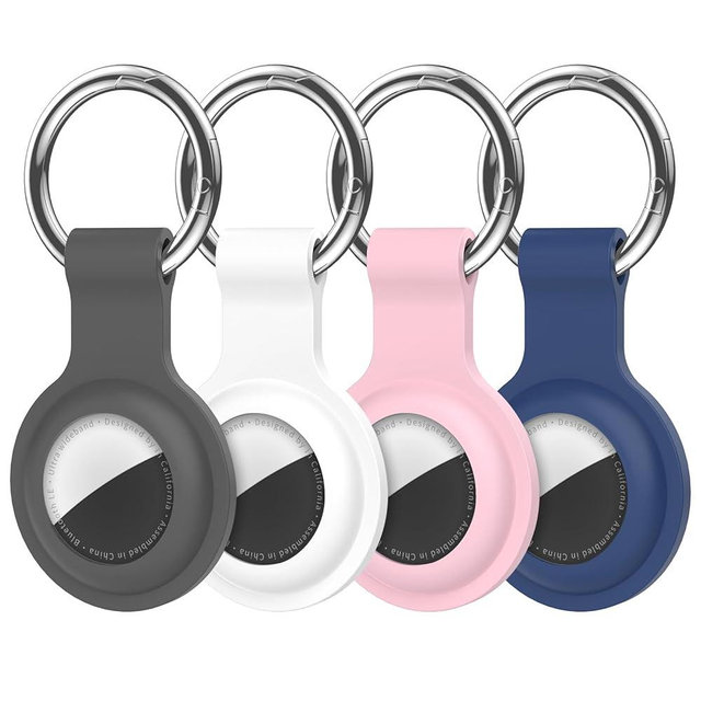 Compatible with AirTag Holder Case Keychain 4 Pack,Silicone for Air Tags Key Chain Ring Case Cover for Air Tag Holder GPS Tracker Item Air Tags Finders Accessories Air Tagholder for Kids,Bags,Luggages