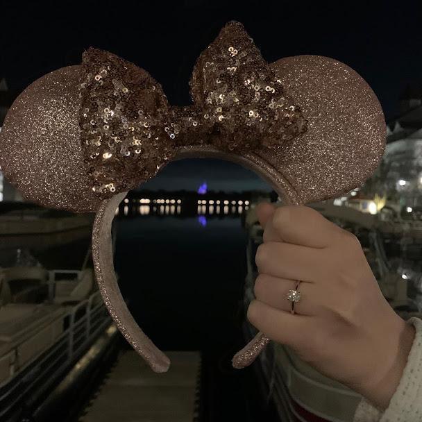Our engagement at The Grand Floridian. Thanks for the ring photo, Sarah!