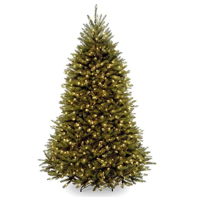 National Tree Company Pre-lit Artificial Christmas Tree | Includes Pre-strung White Lights and Stand | Dunhill Fir - 6 ft