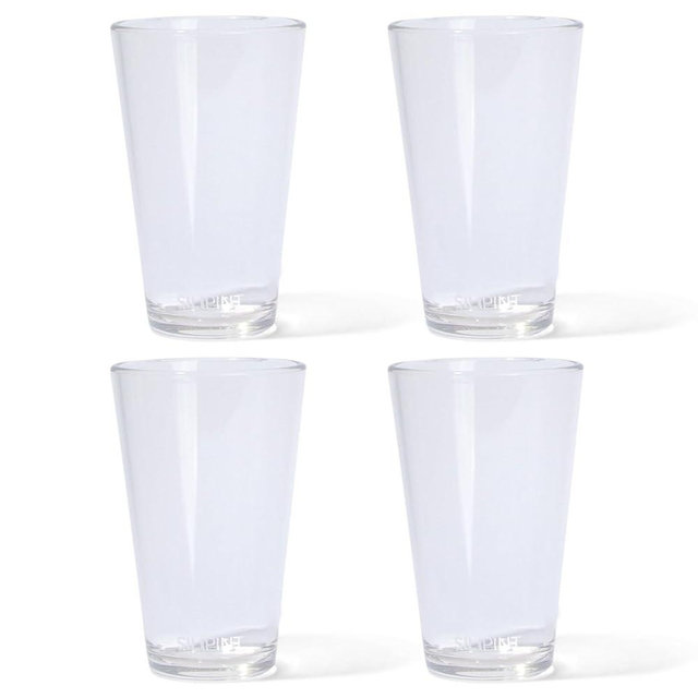 Silipint 4-Pack 16oz Silicone Pint Glass – Unbreakable, BPA-Free, Reusable Silicone Drinking Cup – Flexible, Microwave & Freezer Safe – Stemless Glass for Coffee, Smoothies (Crystal Clear)