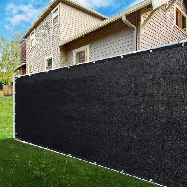 ShadeMart 5' x 5' Fence Privacy Screen Black Heavy Duty 170 GSM Fencing Mesh Shade Net with Grommets & Zip Ties, 90% Blockage Fence Screen for Balcony Yard Outdoor Garden Pool (We Customize Size)